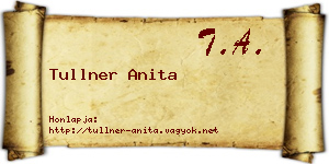 Tullner Anita névjegykártya